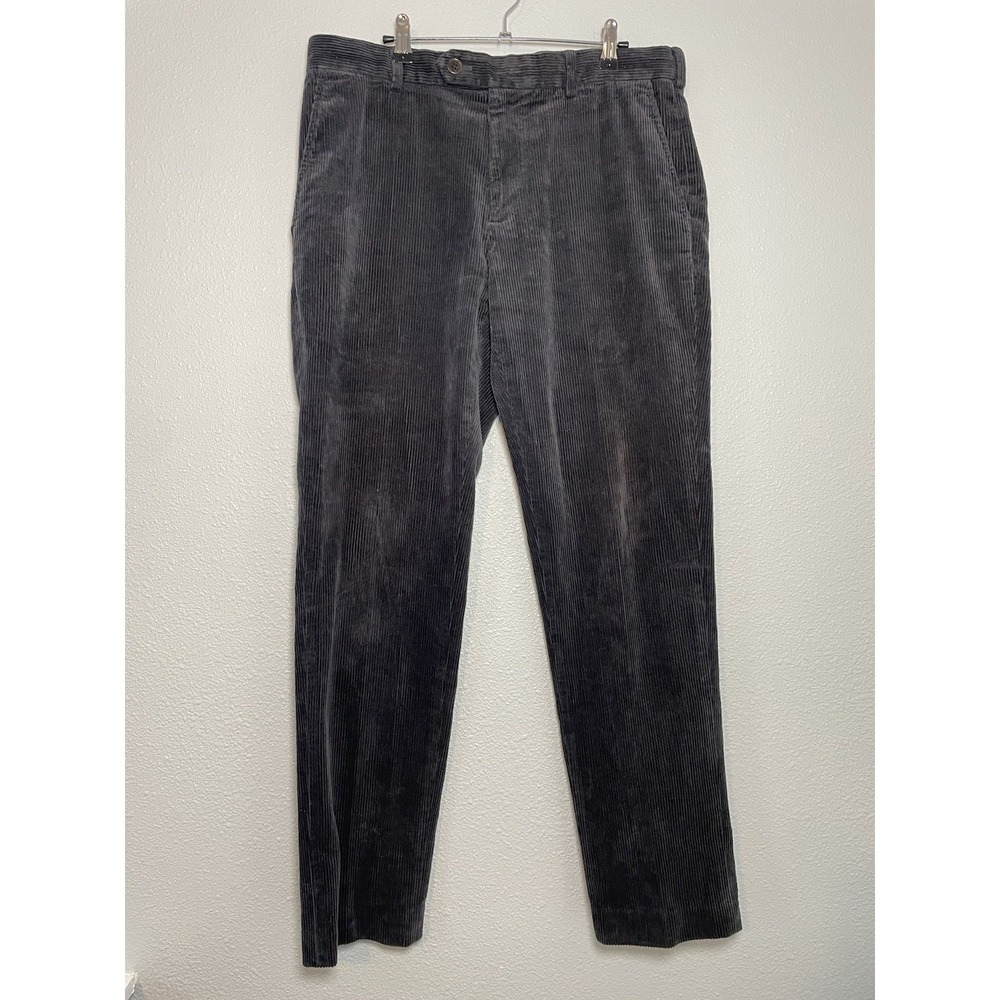 Brooks Brothers Corduroy Pants‎ Mens 35x32 Dark Gray Cotton Preppy Office